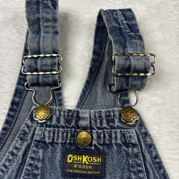 Rare Vtg OshKosh Vestbak Overalls Size 3T USA 80s Denim Paper Tag Great FADE - Picture 7 of 16